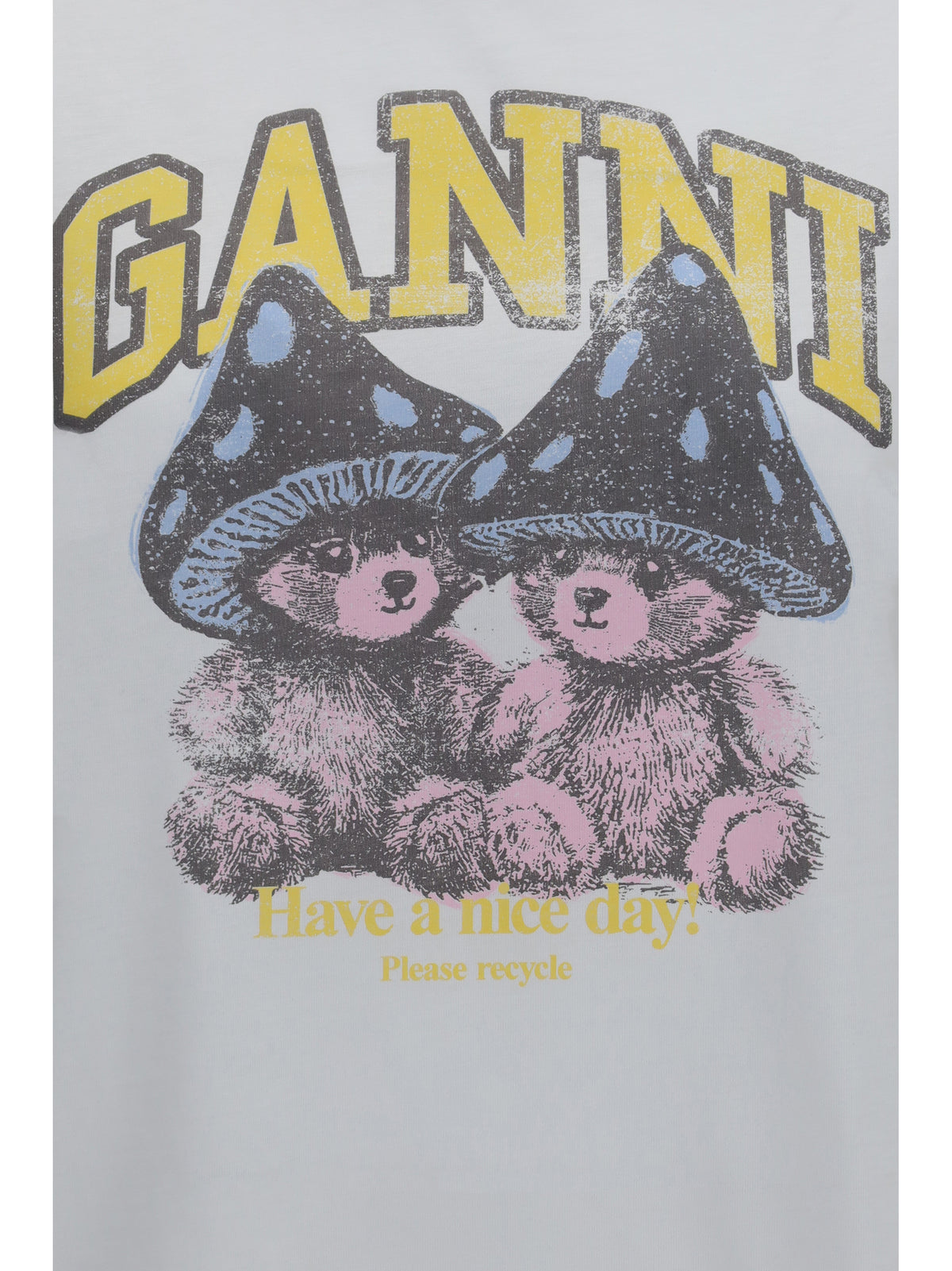 Ganni Teddy Mushroom cotton T-shirt - Bright White