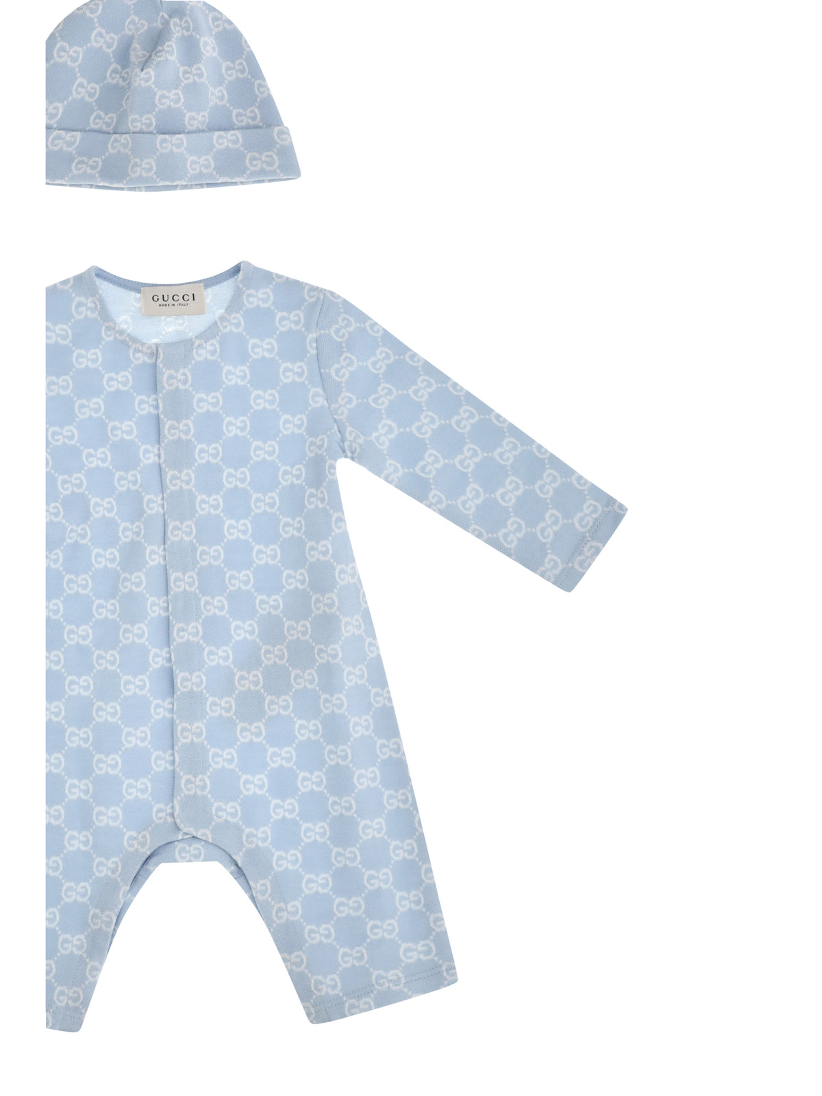 Gucci GG cotton piqué Baby gift Set - Baby Blue/White