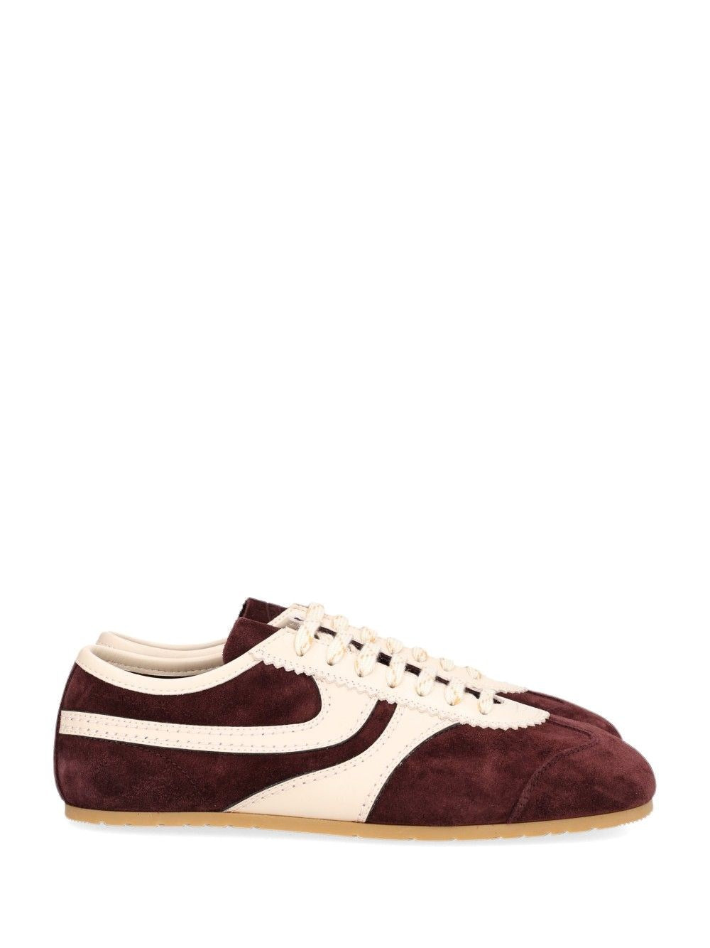 Dries Van Noten Suede Sneakers With Leather Trim - Bordeaux