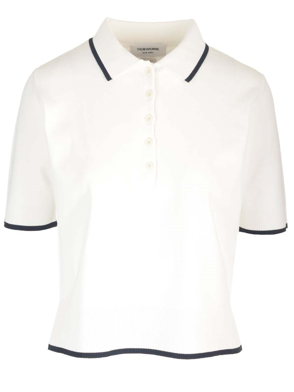 Thom Browne Boxy Fit Polo - White