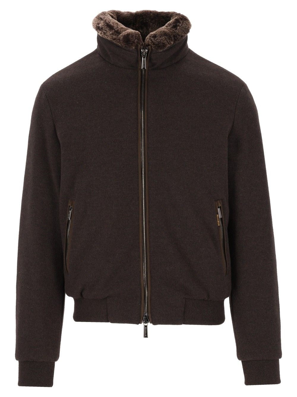 Moorer Bellati Bomber Jacket In Cashmere Blend - Brown