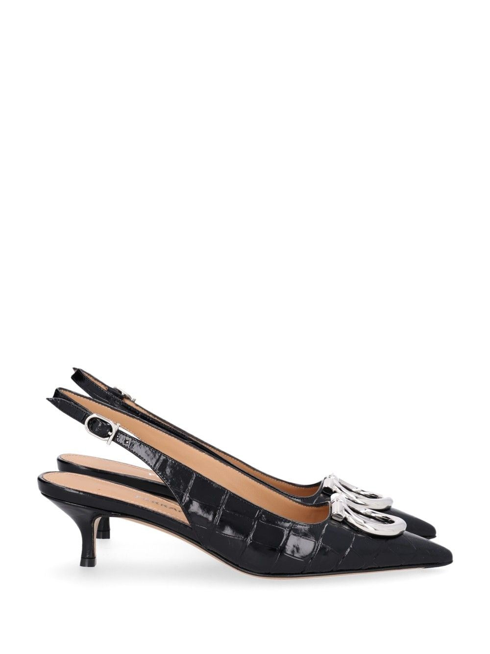 Ferragamo Slingback Maxi Gancini - Black