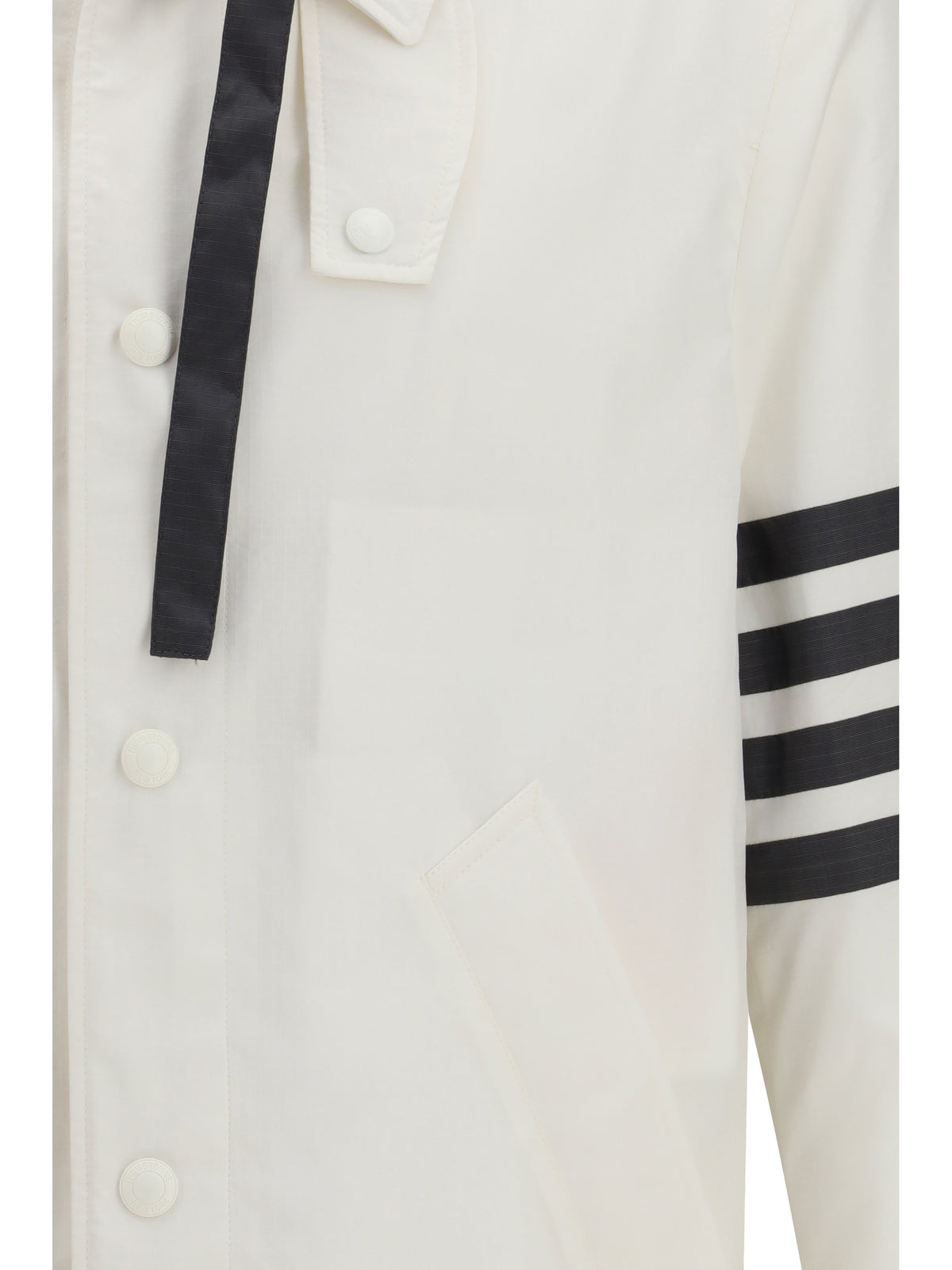 Thom Browne Unconstructed hooded Bal Collar - White