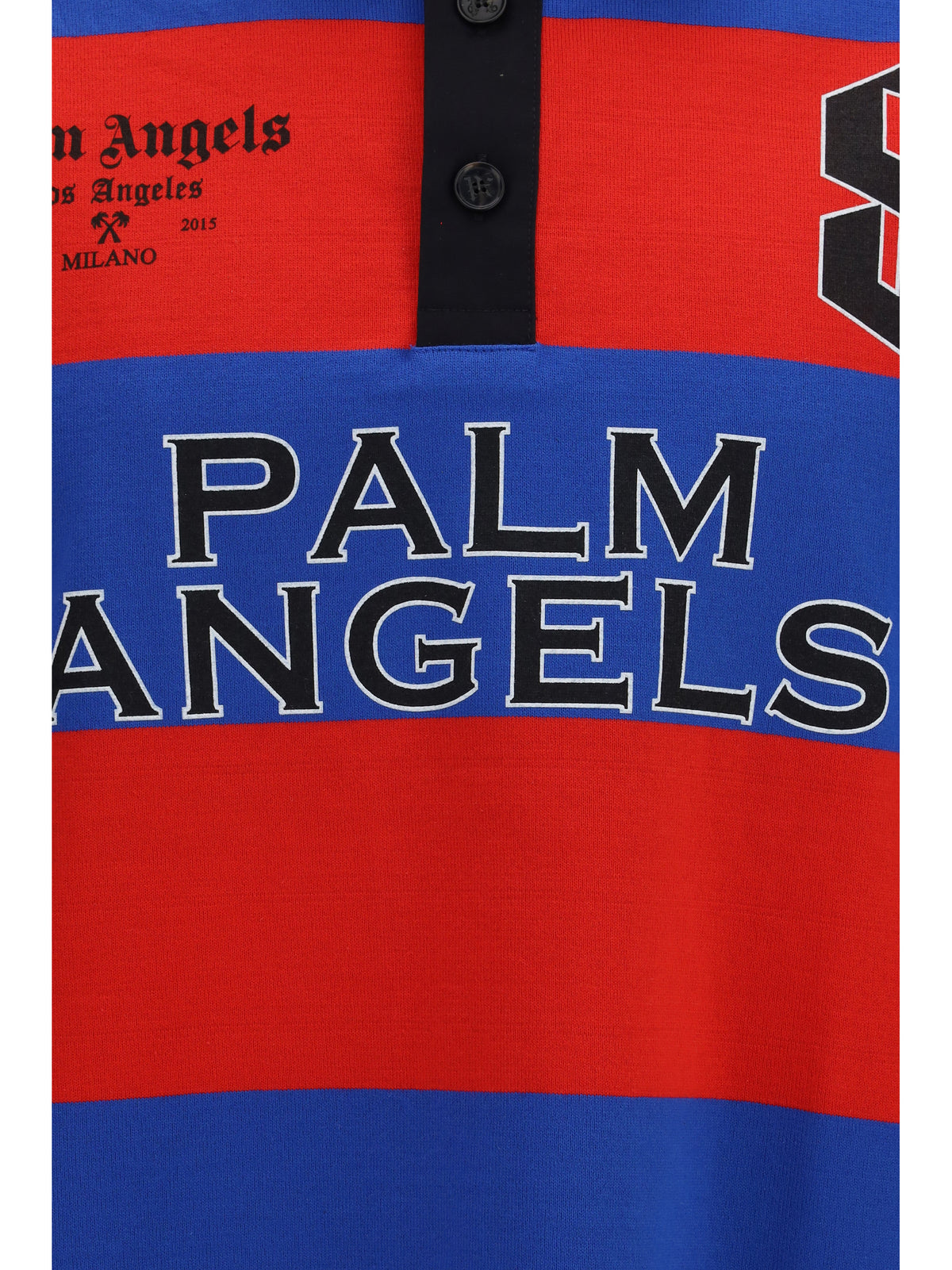 Palm Angels Palm sport stripes short-sleeve Polo - Red Black
