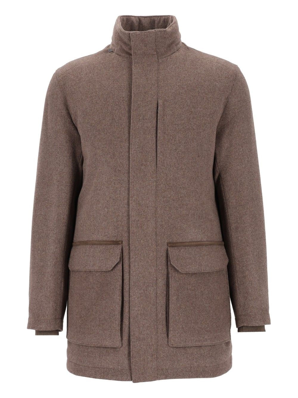 Corneliani Wool And Cashmere Caban - Beige