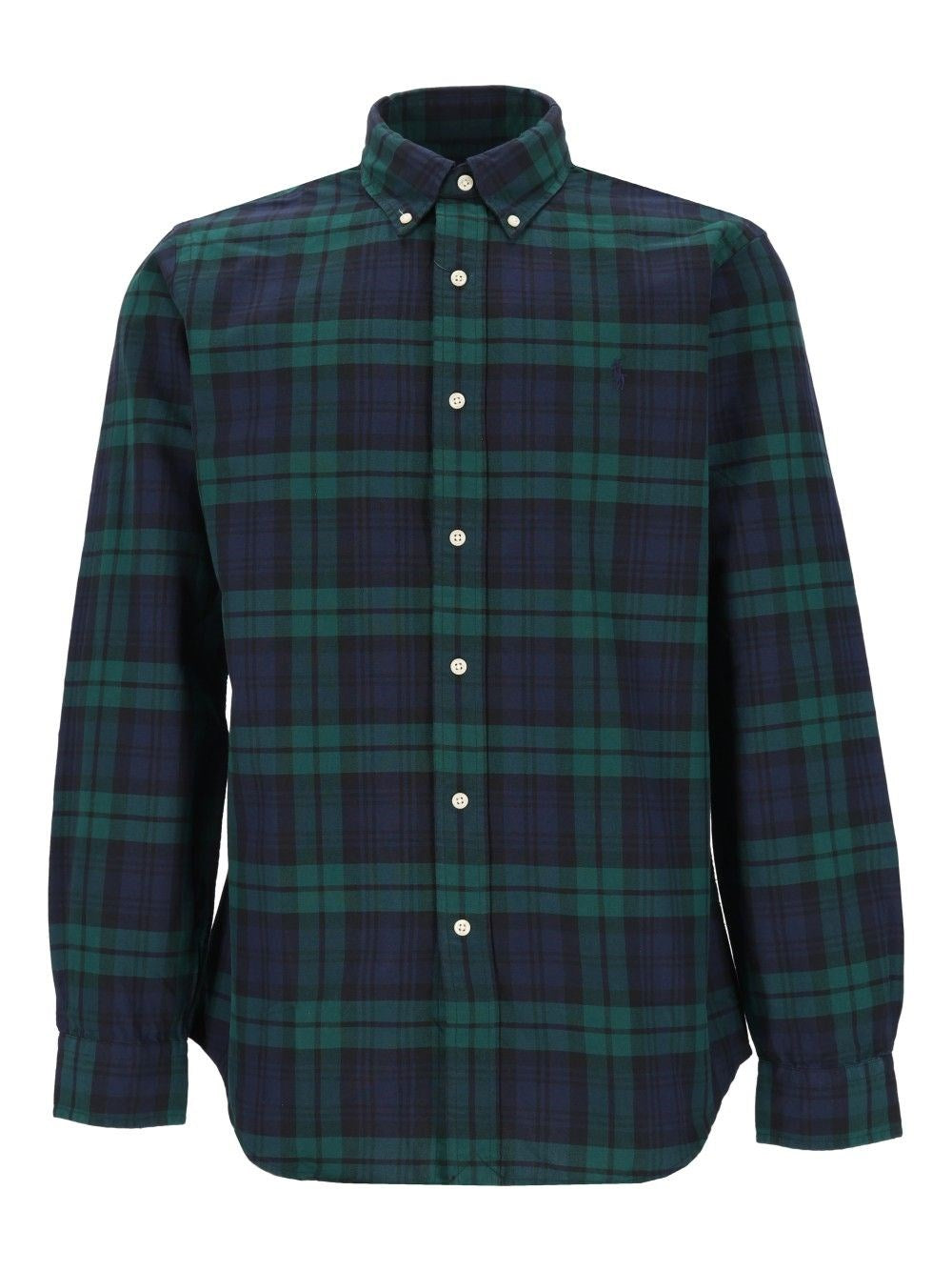 Polo Ralph Lauren Tattersall Custom-Fit Oxford Shirt - Blue