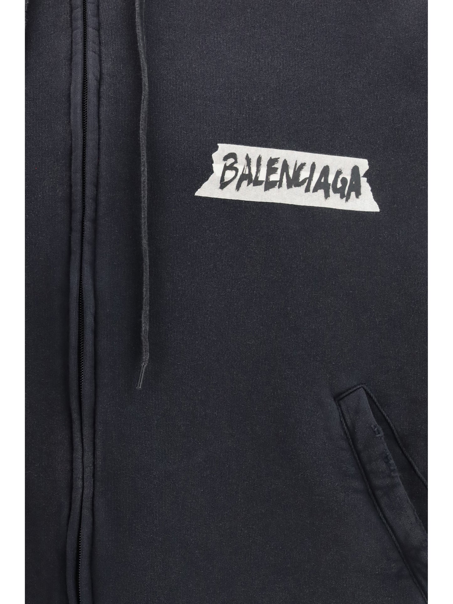BALENCIAGA Masking Tape oversized zip-up Hoodie