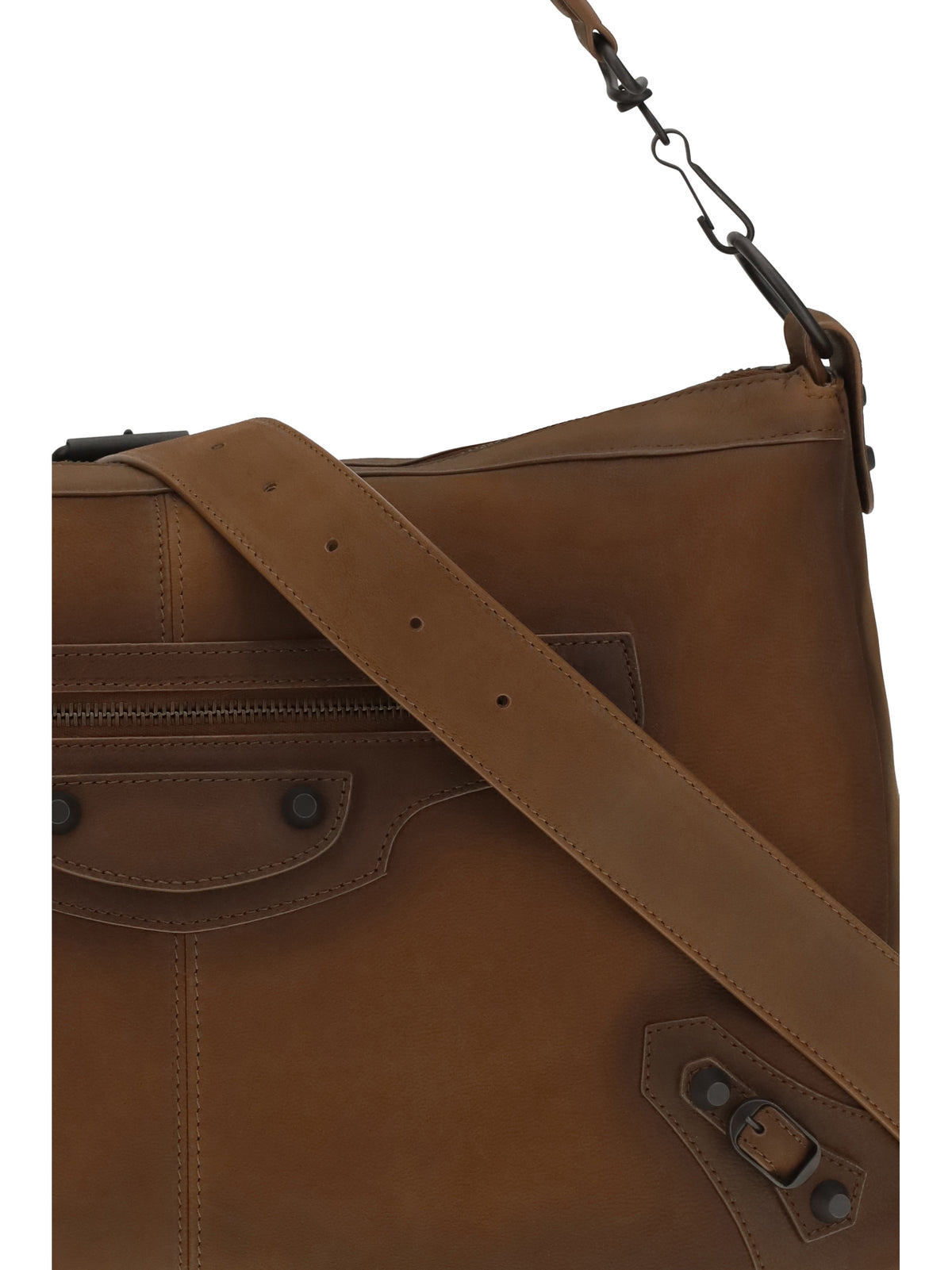Balenciaga Medium Le City Moto Shoulder Bag - Caramel