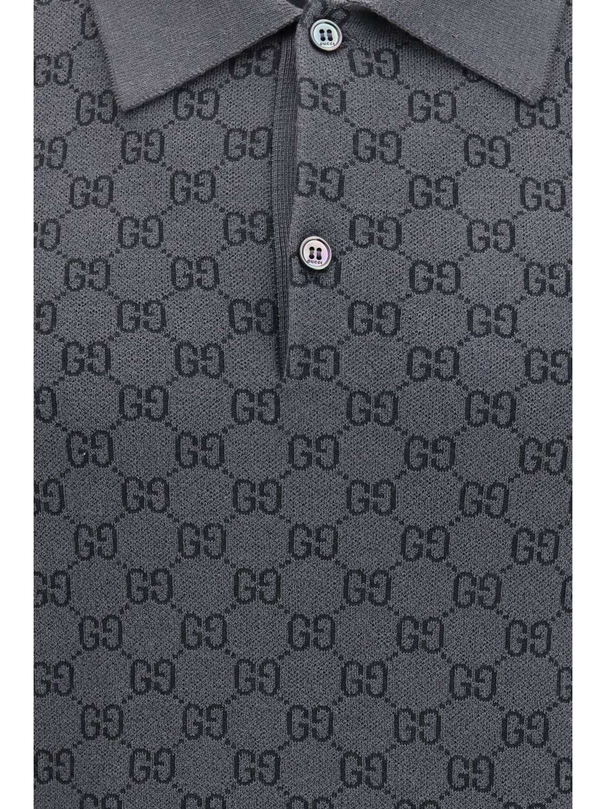 Gucci GG jacquard wool and silk Polo Shirt - New Grey/Rock