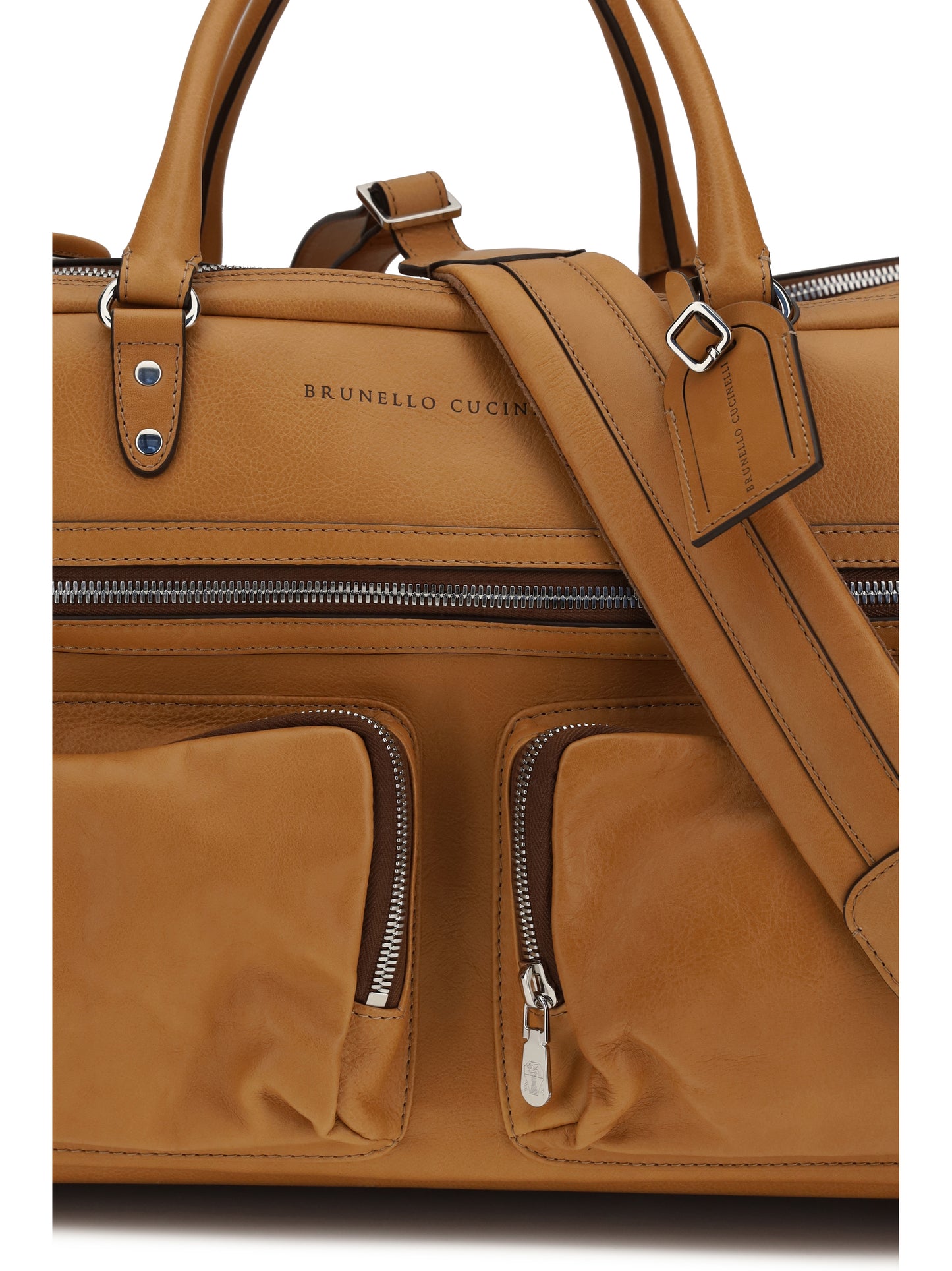 BRUNELLO CUCINELLI Leather Trolley Travel Bag