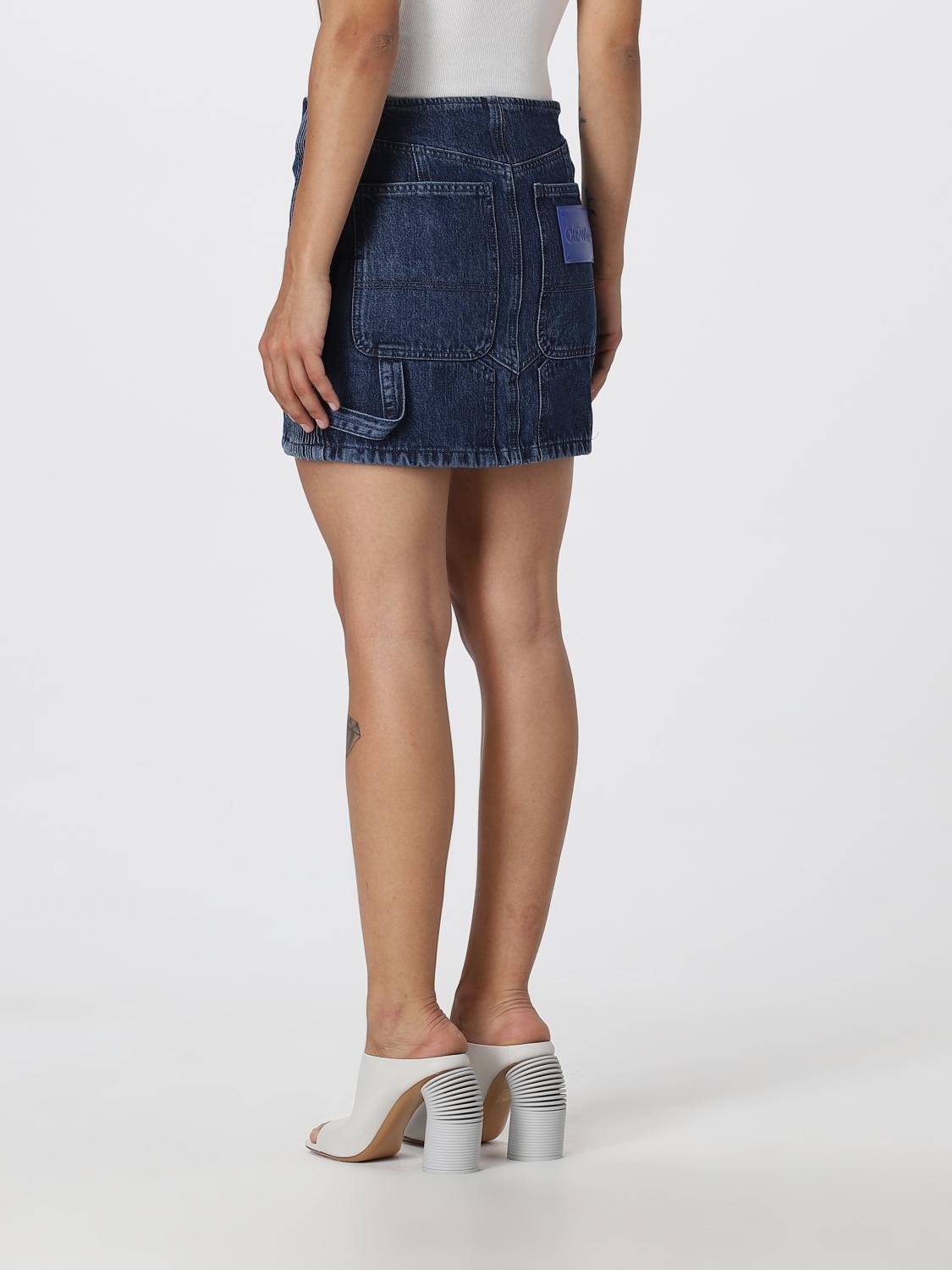 Off White Skirt Woman Blue