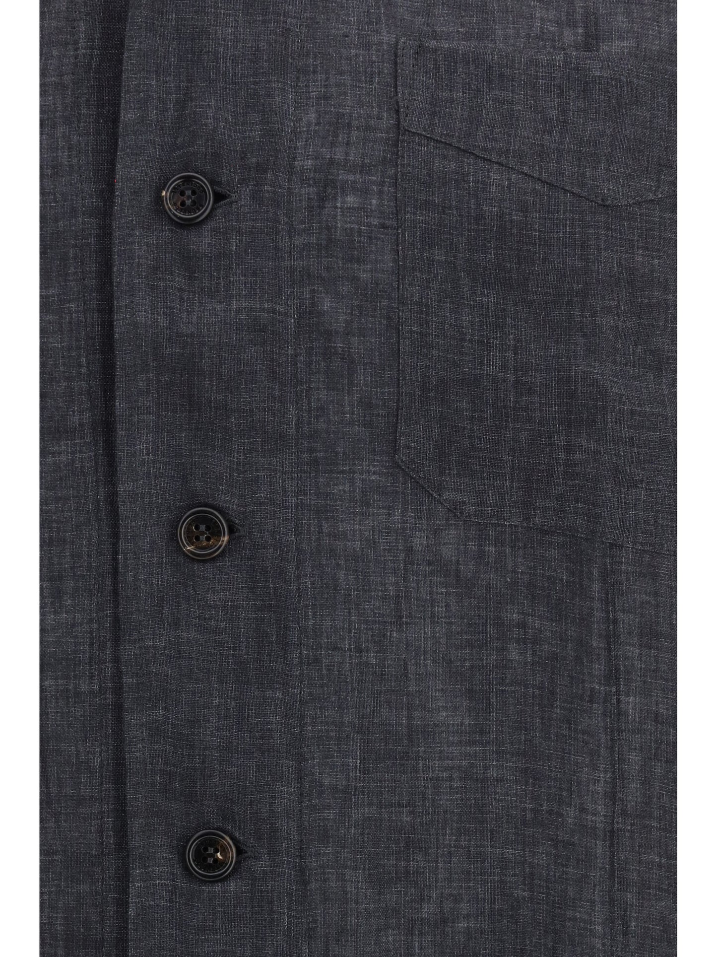 Brunello Cucinelli Easy fit linen Shirt - Anthracite