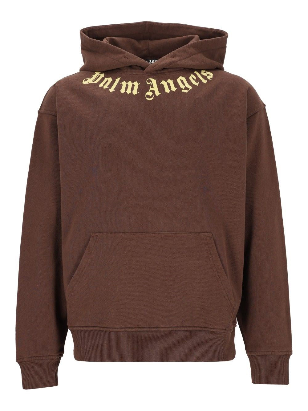 Palm Angels Hoodie Neck Logo - Brown