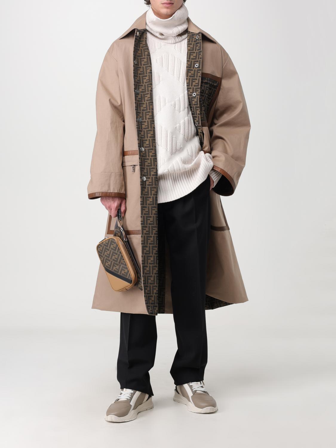 Fendi Trench Coat Men Tobacco