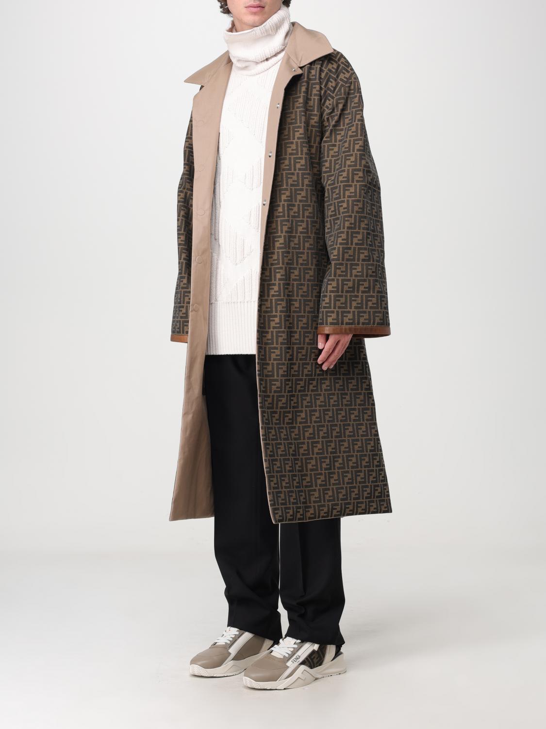 Fendi Trench Coat Men Tobacco