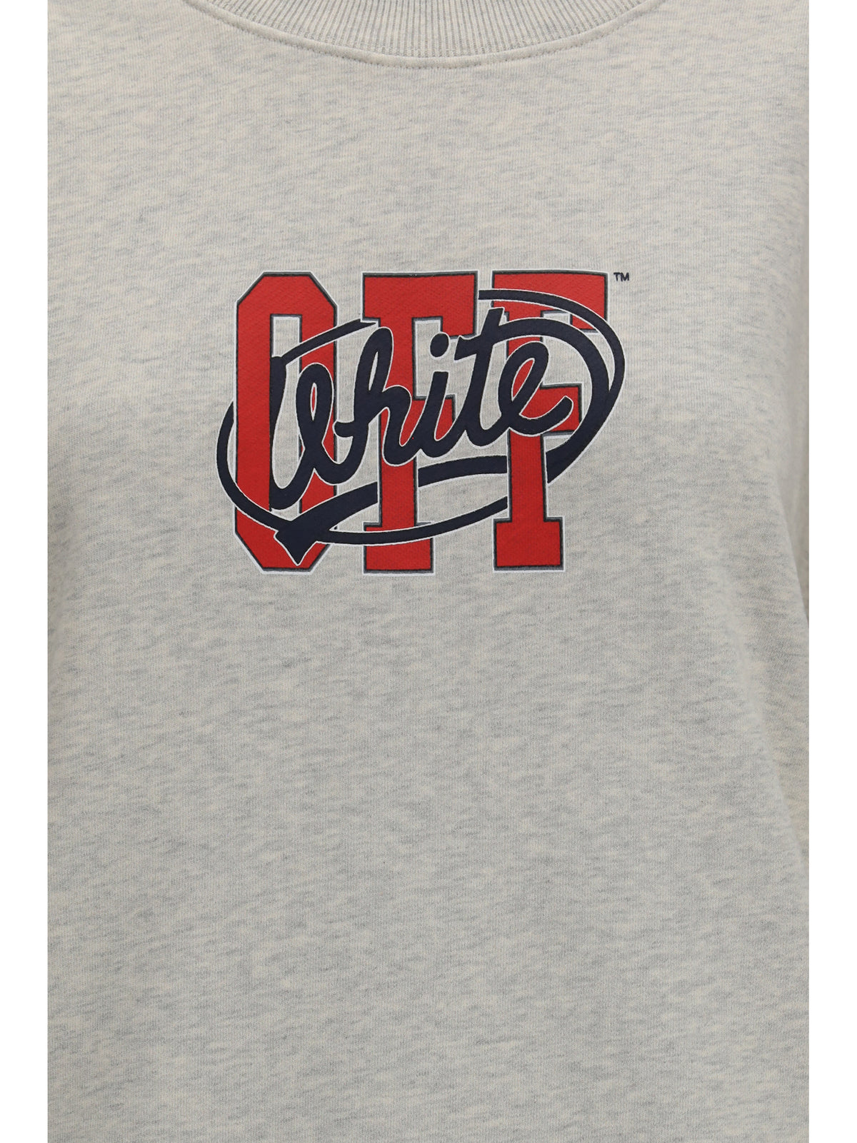 Off-White Off College crewneck Sweatshirt - Grey Melange High Risk Red