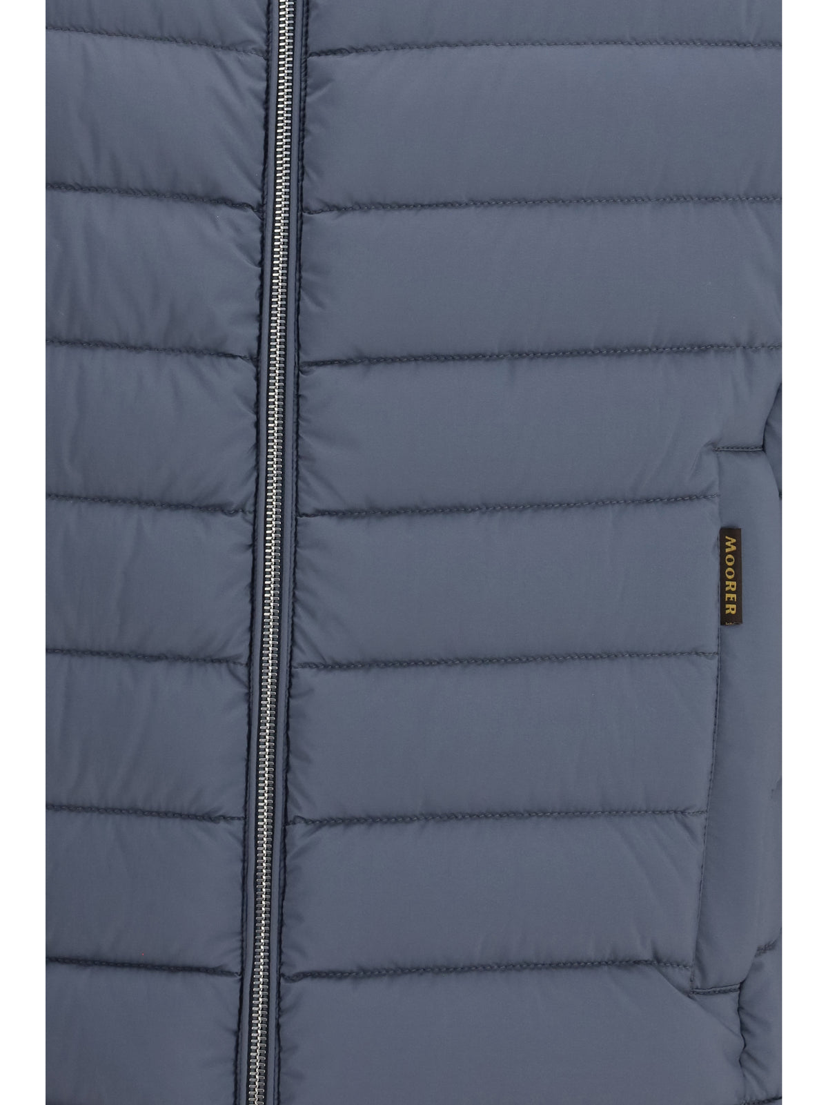 Moorer Calaf-S3 Quilted Gilet with boudin padding - Chambray