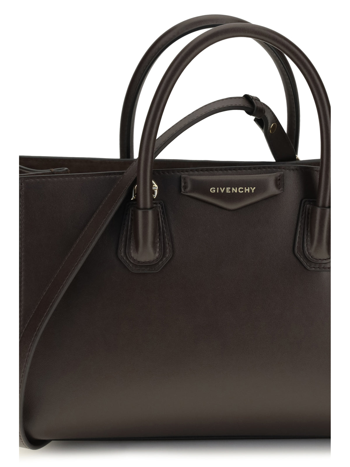Givenchy Small Antigona Catchall glossy grained leather Handbag - Chocolate