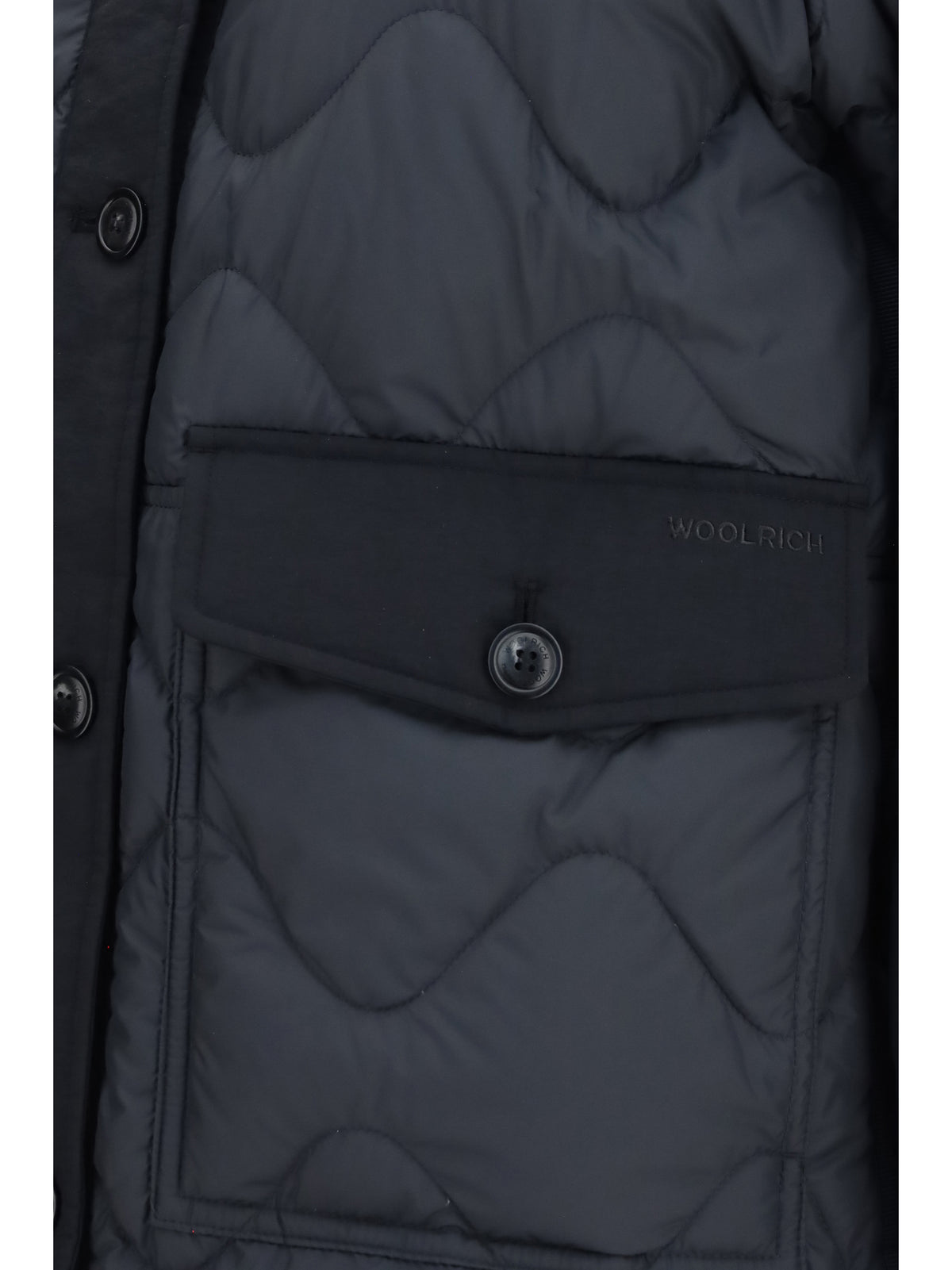 Woolrich Heritage Stand Up Collar Down Jacket - Charcoal Grey