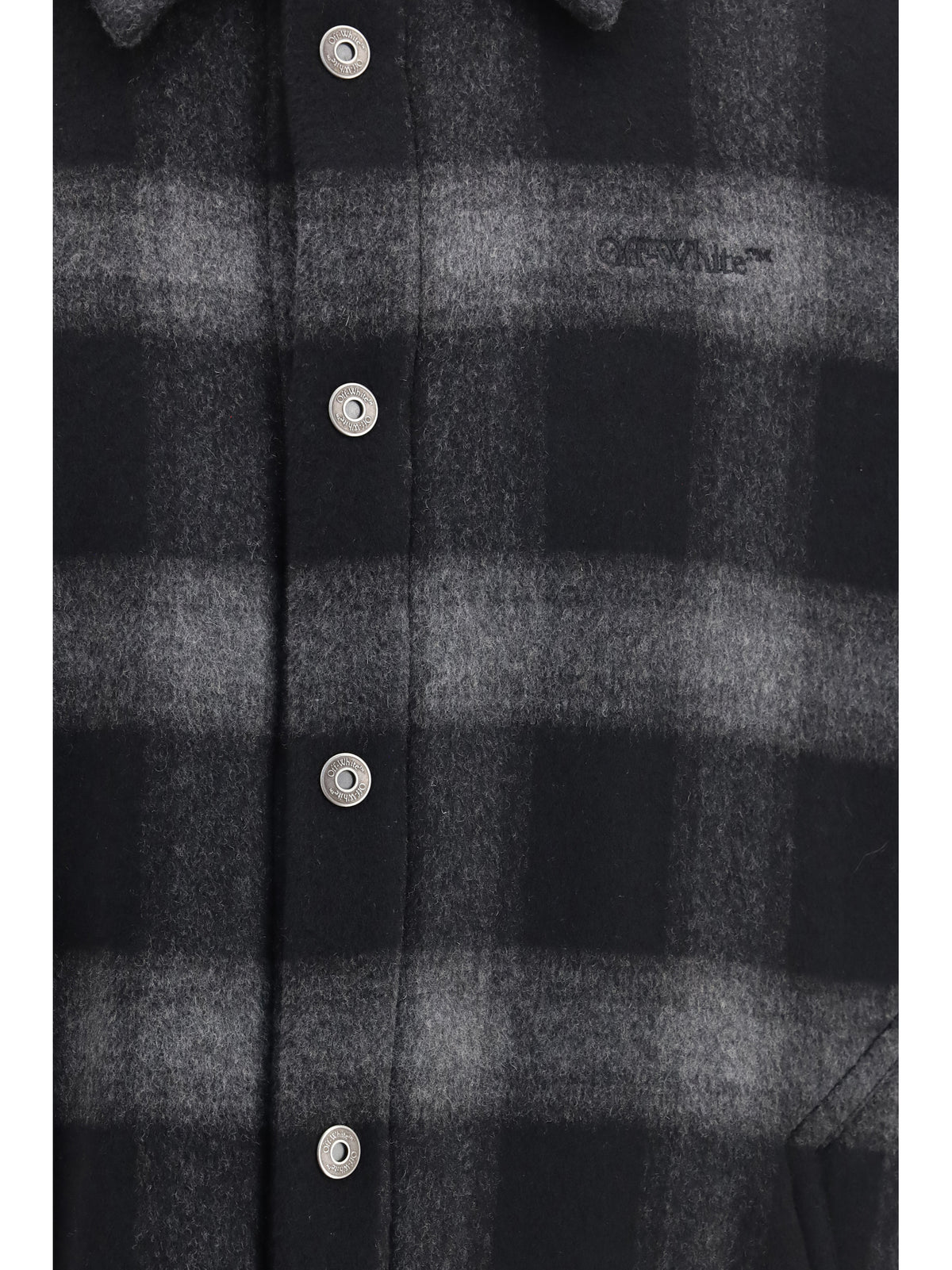 Off-White Padded Flannel Jacket - Black