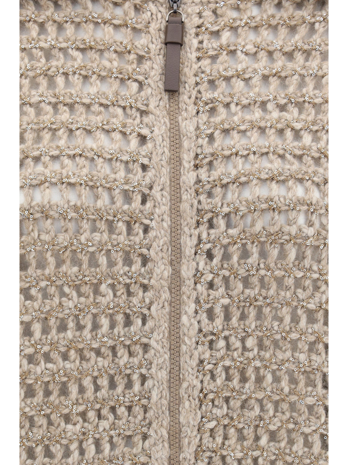 Brunello Cucinelli Cashmere Cardigan with central pocket - Beige+Brown Caldo+Camel