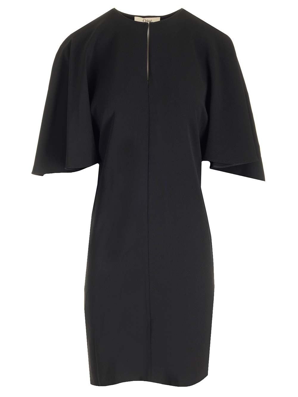 Chloe' Cape Sleeve Dress - Black