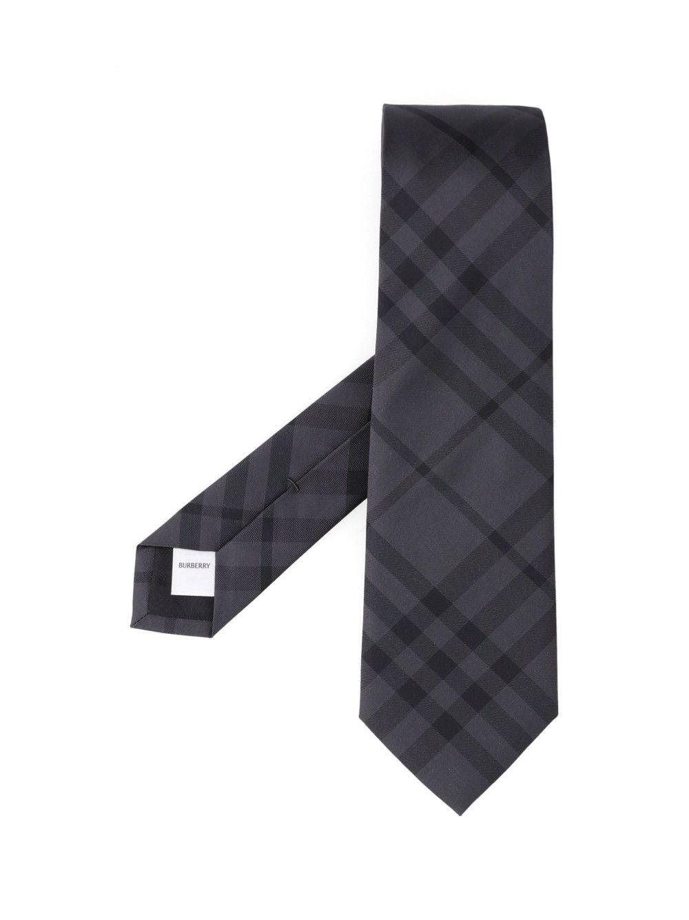Burberry Checked Silk Tie - Grey