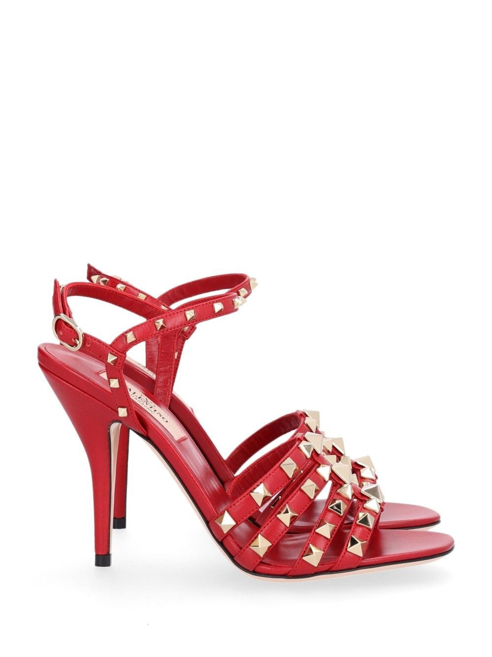 Valentino Garavani Rockstud 100Mm Kidskin Sandal - Red