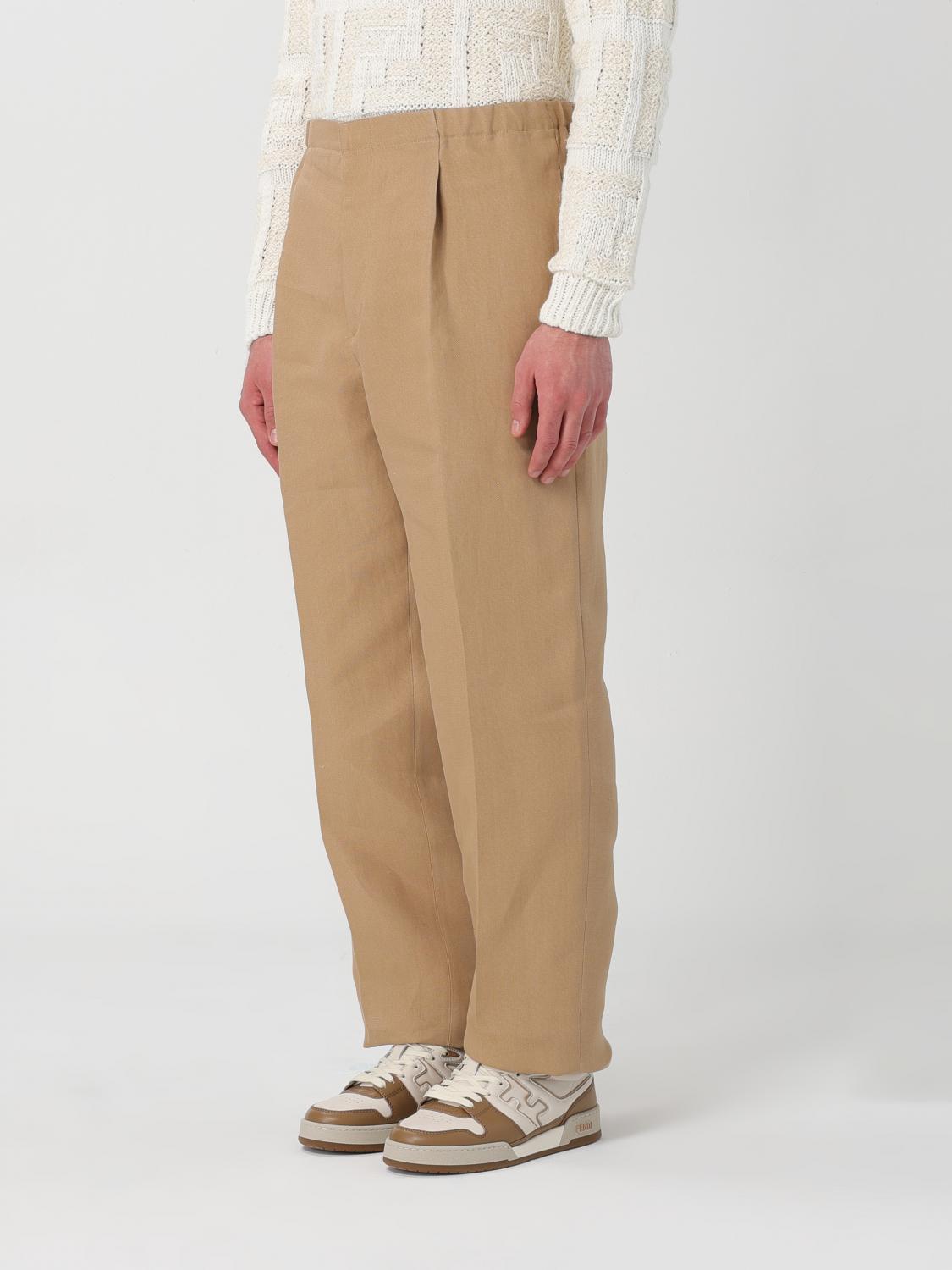 Fendi Pants Men Tobacco