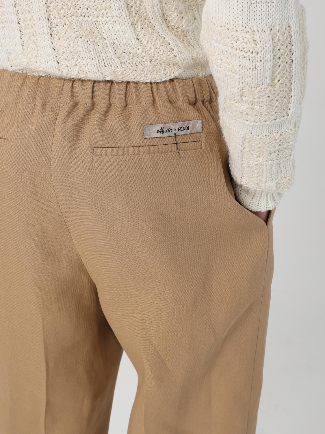 Fendi Pants Men Tobacco