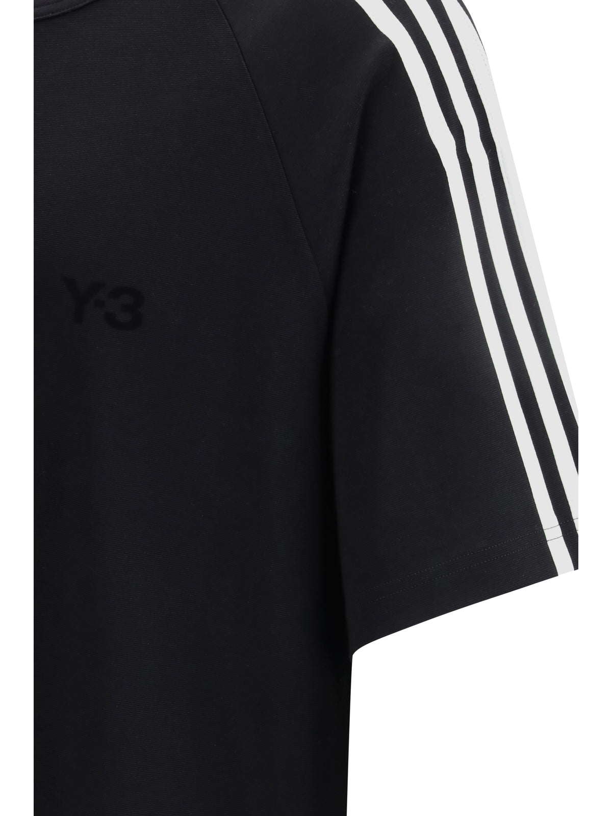 Y-3 Short-sleeve T-shirt with 3 Stripes - Black