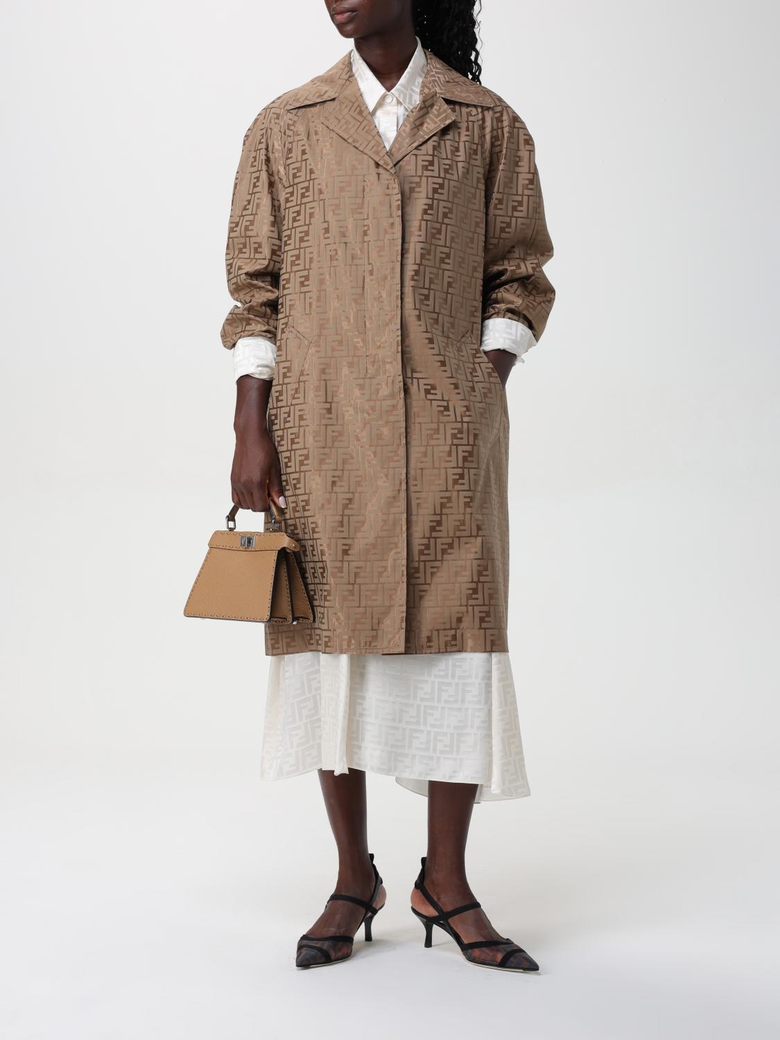 Fendi Coat Woman Beige