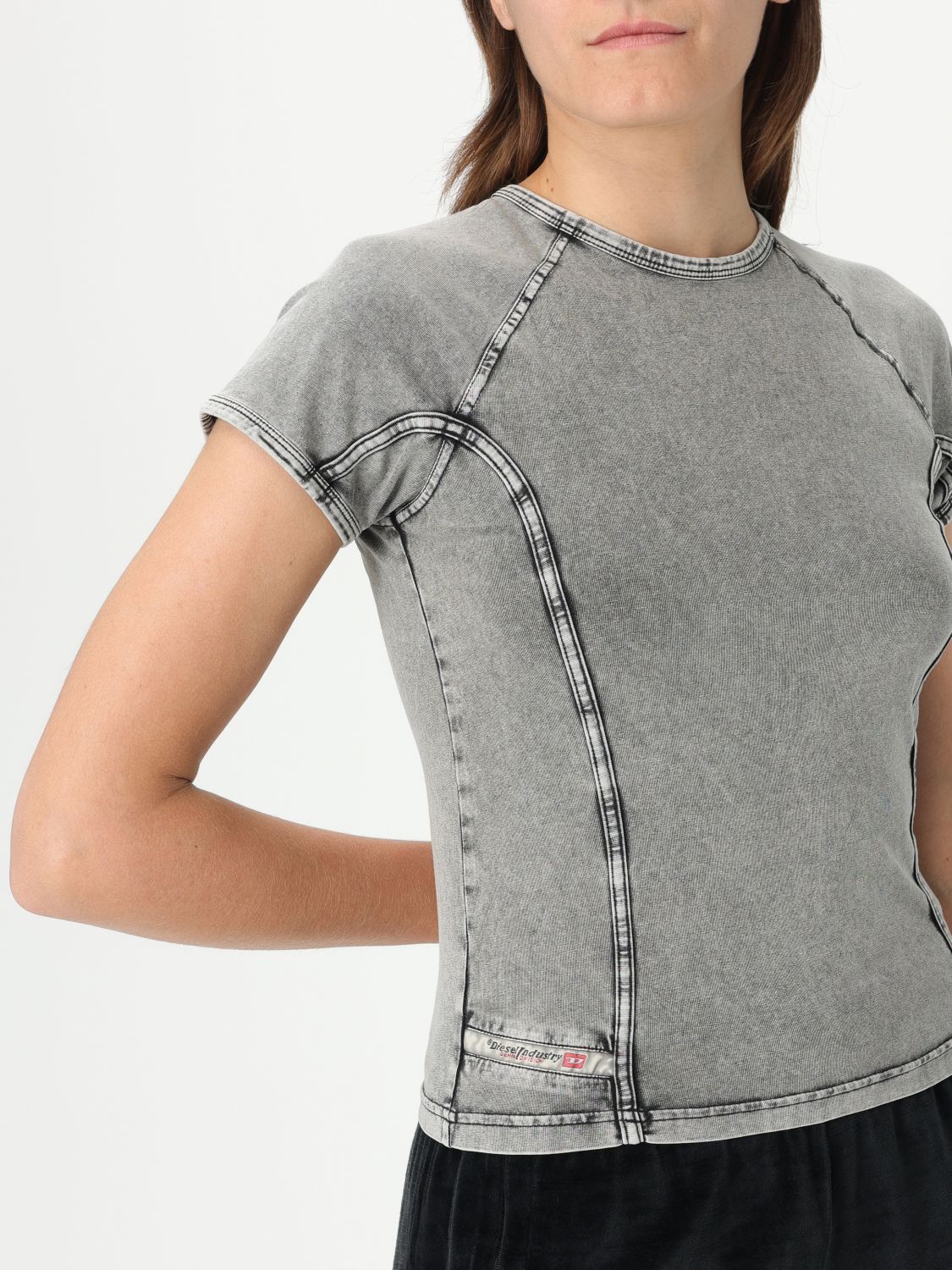 Diesel T Shirt Woman Grey