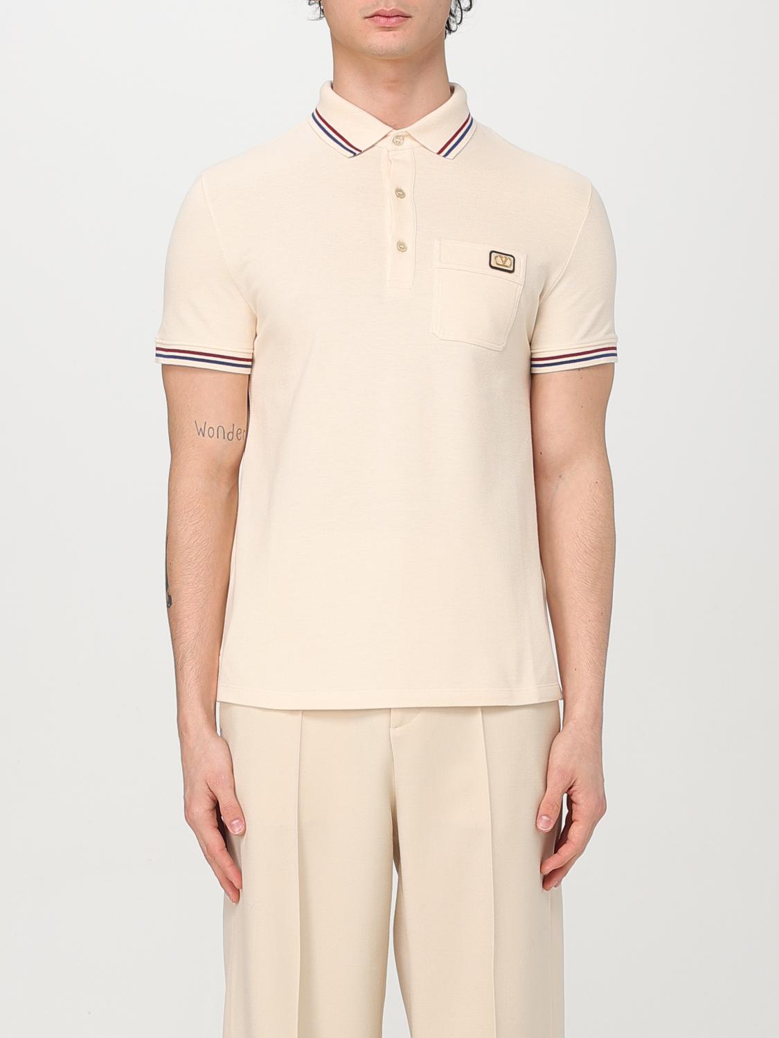 Valentino Polo Shirt Men Yellow Cream