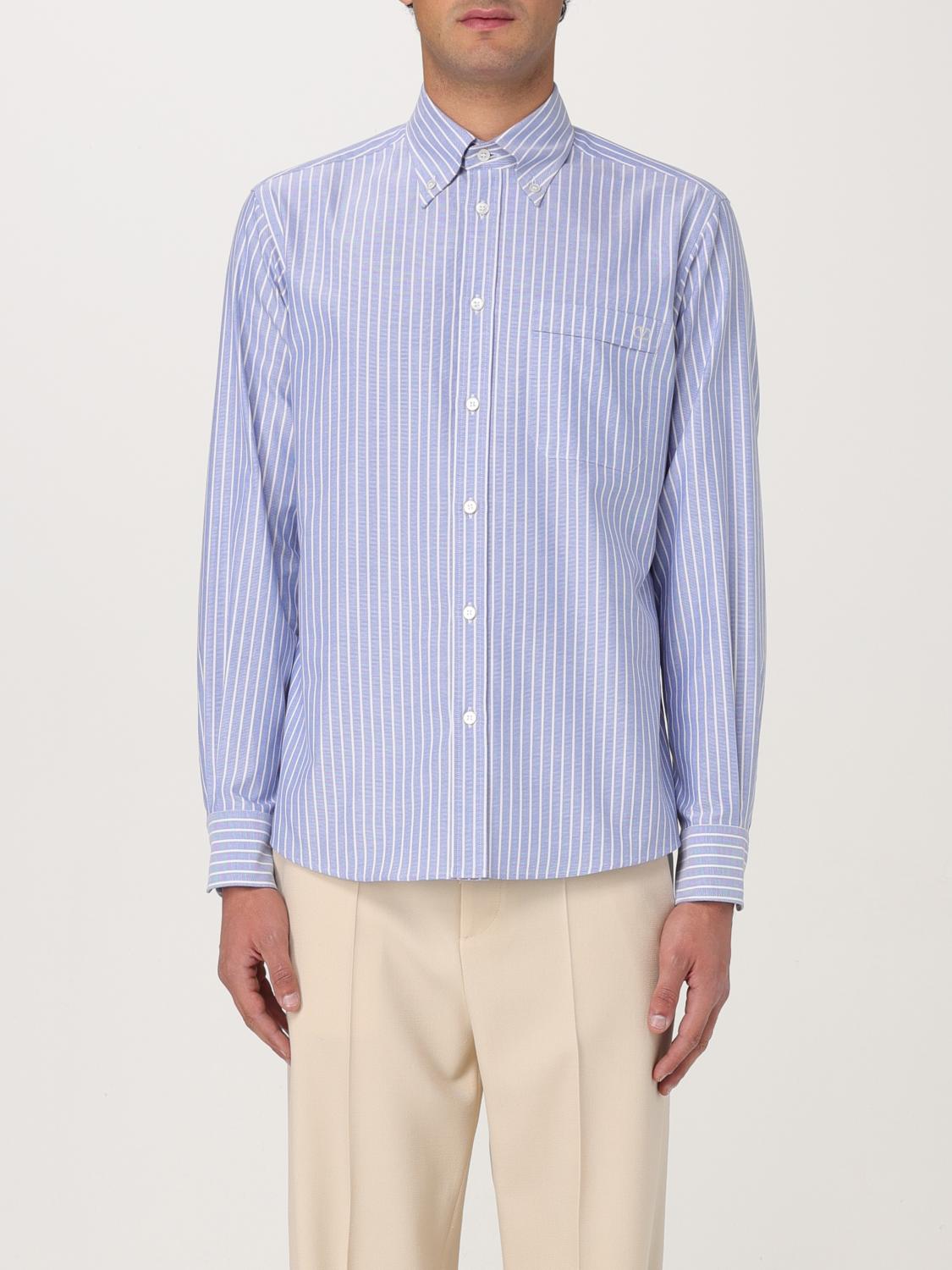 Valentino Shirt Men Gnawed Blue