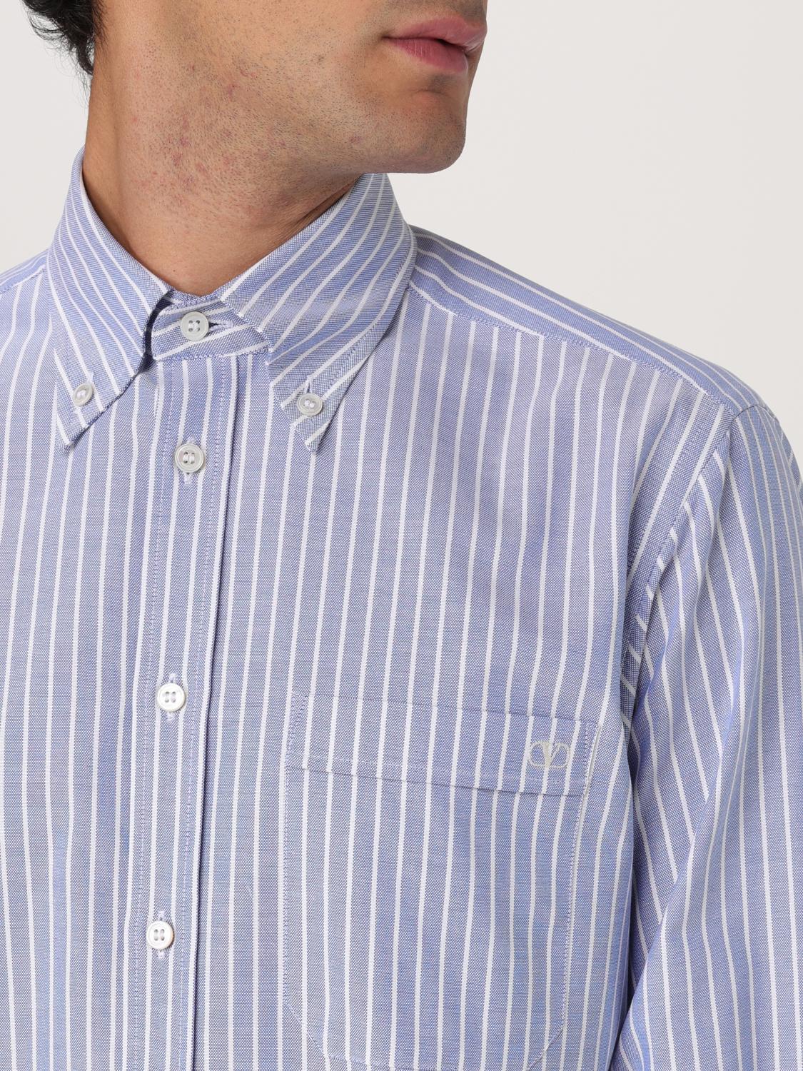 Valentino Shirt Men Gnawed Blue