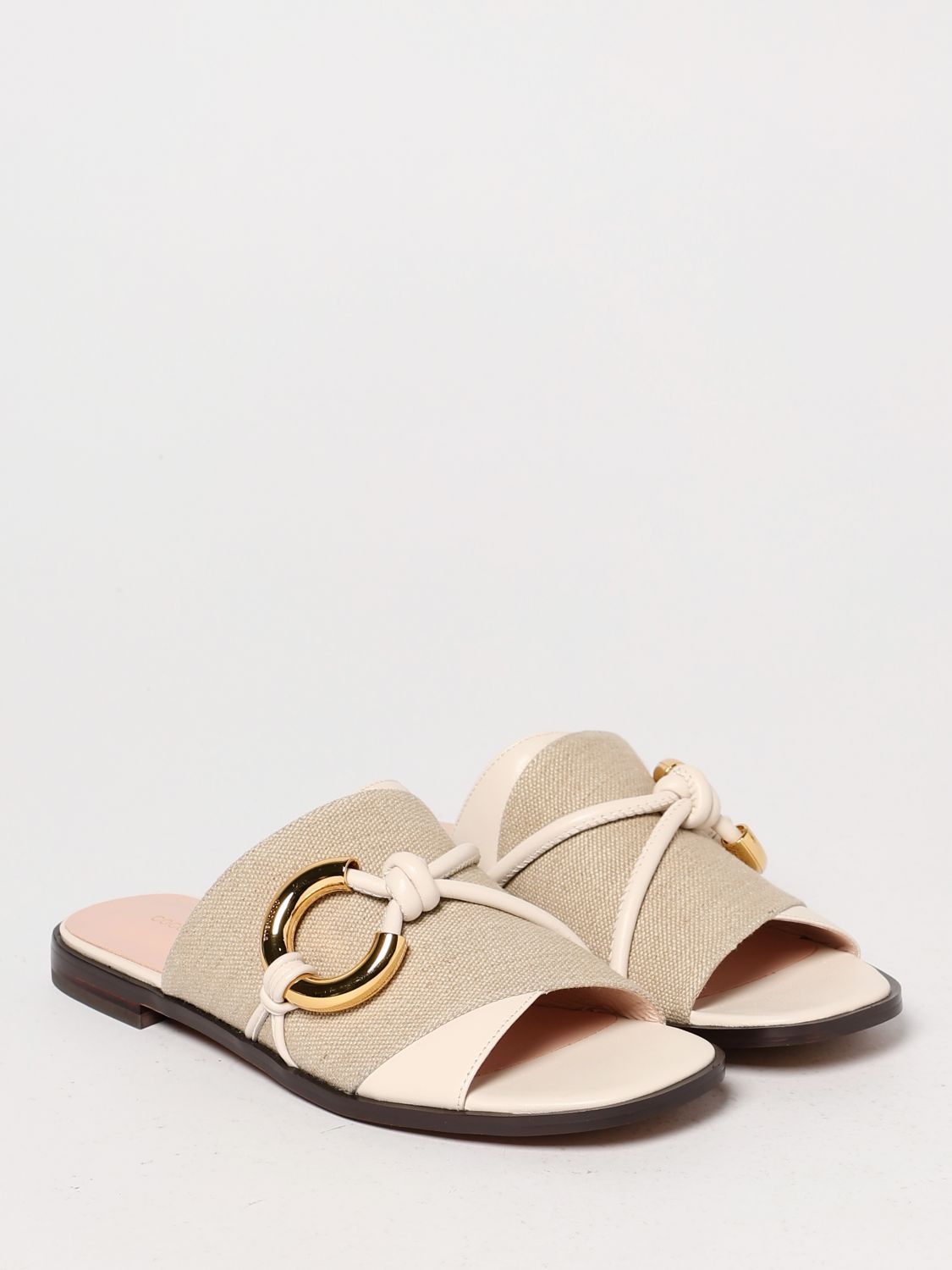 Coccinelle Flat Sandals Woman Natural