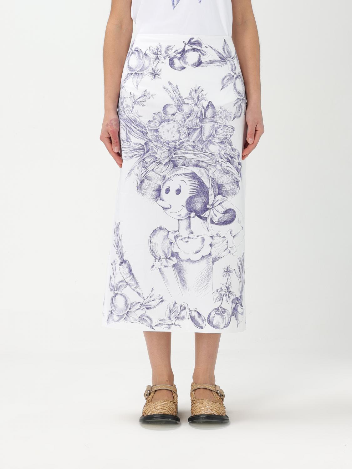 スカート MOSCHINO Women Mid Skirts A01230450 3002 WHITE Moschino Couture Skirt Woman White – Modishus