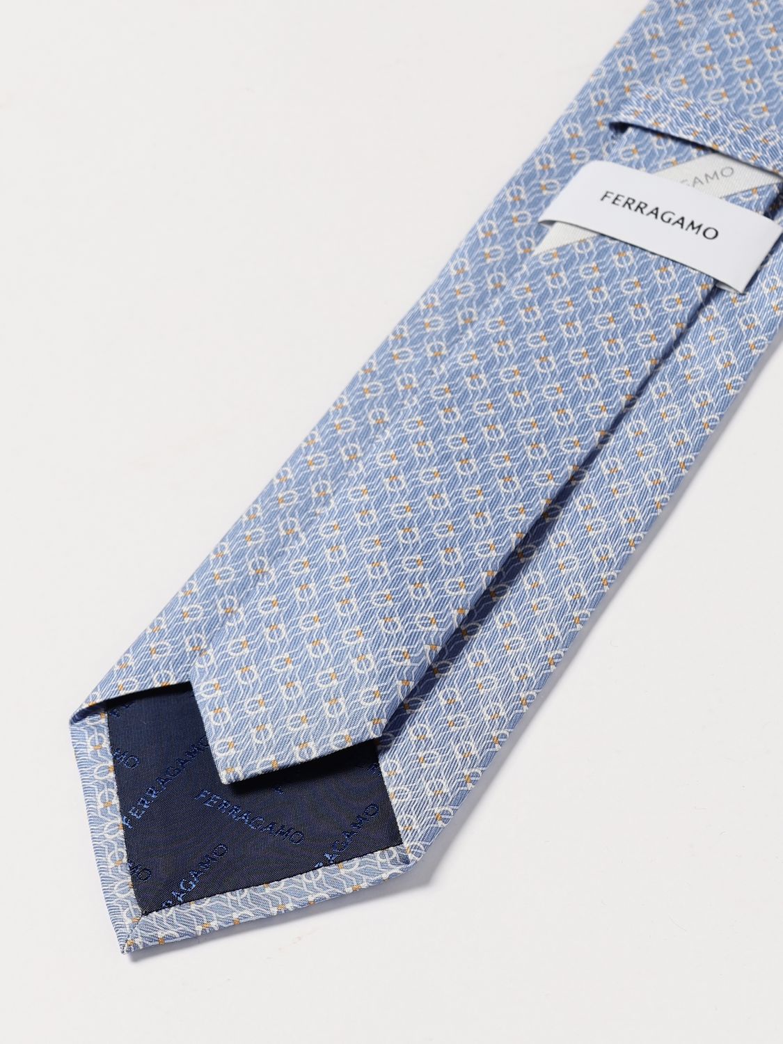 Ferragamo Tie Men Gnawed Blue