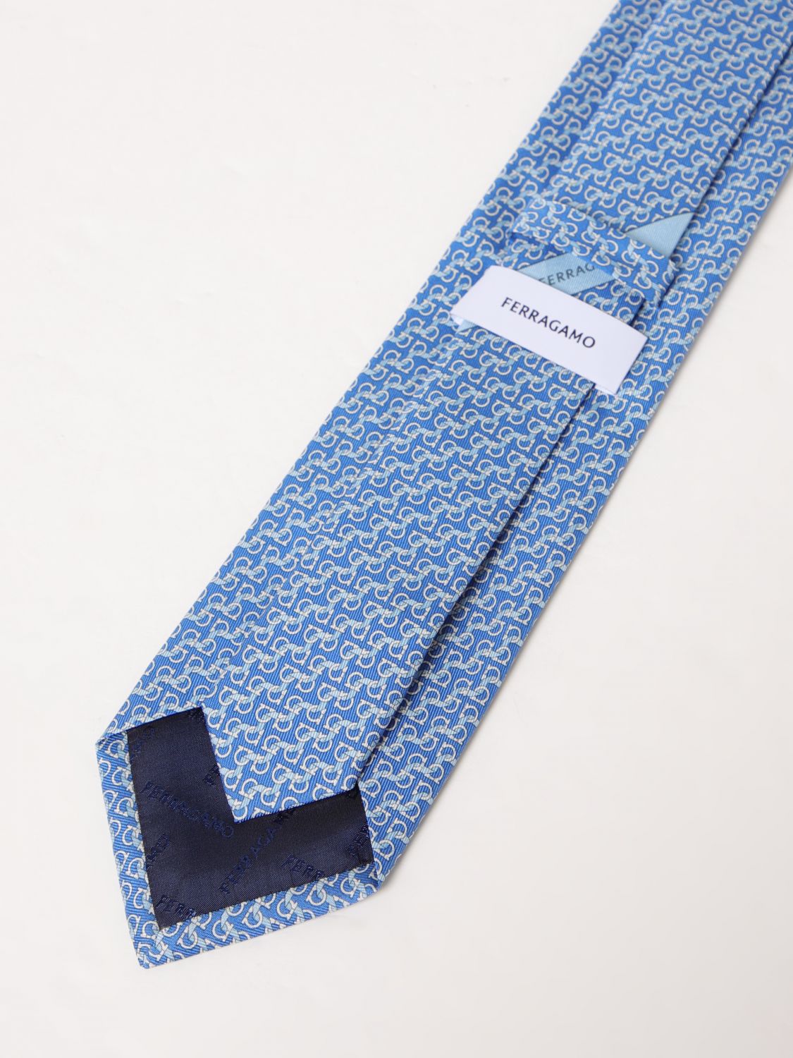 Ferragamo Tie Men Gnawed Blue