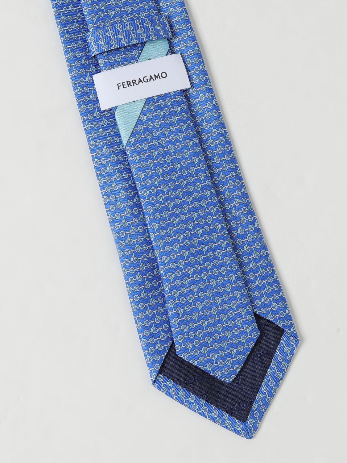 Ferragamo Tie Men Gnawed Blue