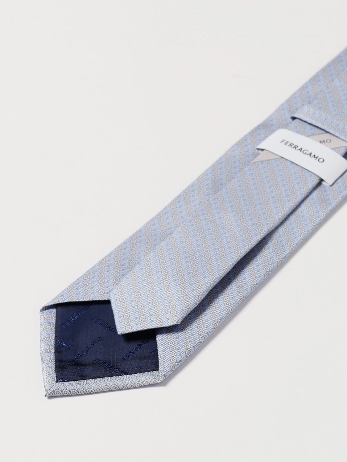 Ferragamo Tie Men Gnawed Blue
