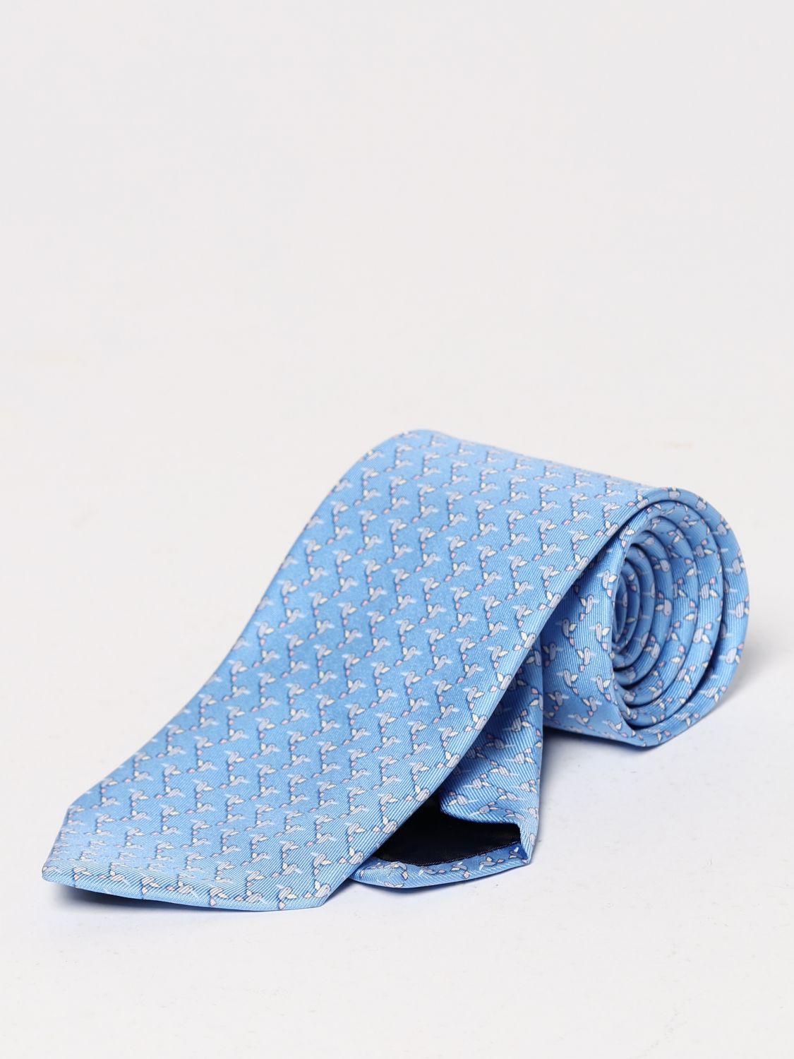 Ferragamo Tie Men Gnawed Blue