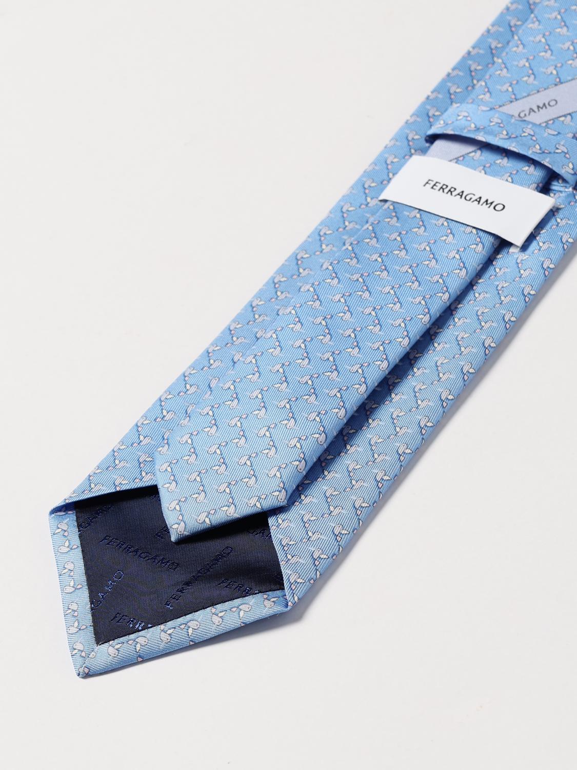 Ferragamo Tie Men Gnawed Blue
