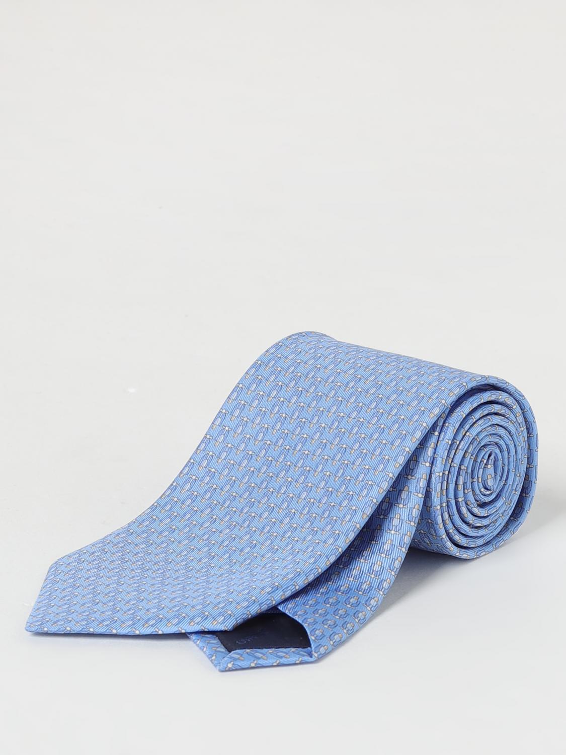 Ferragamo Tie Men Gnawed Blue
