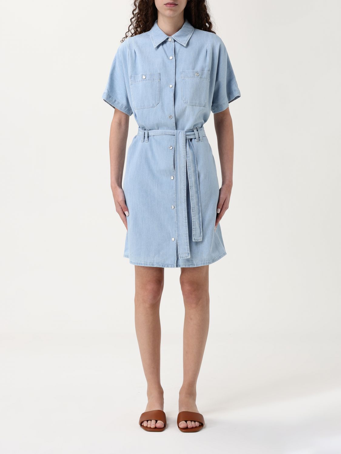 A.P.C. Dress Woman Gnawed Blue