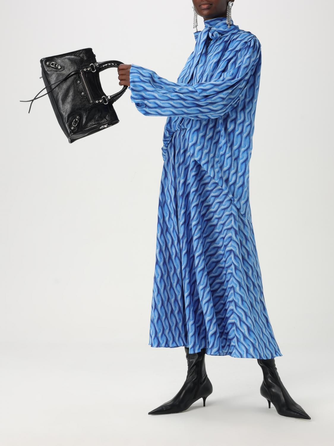 Balenciaga Dress Woman Gnawed Blue