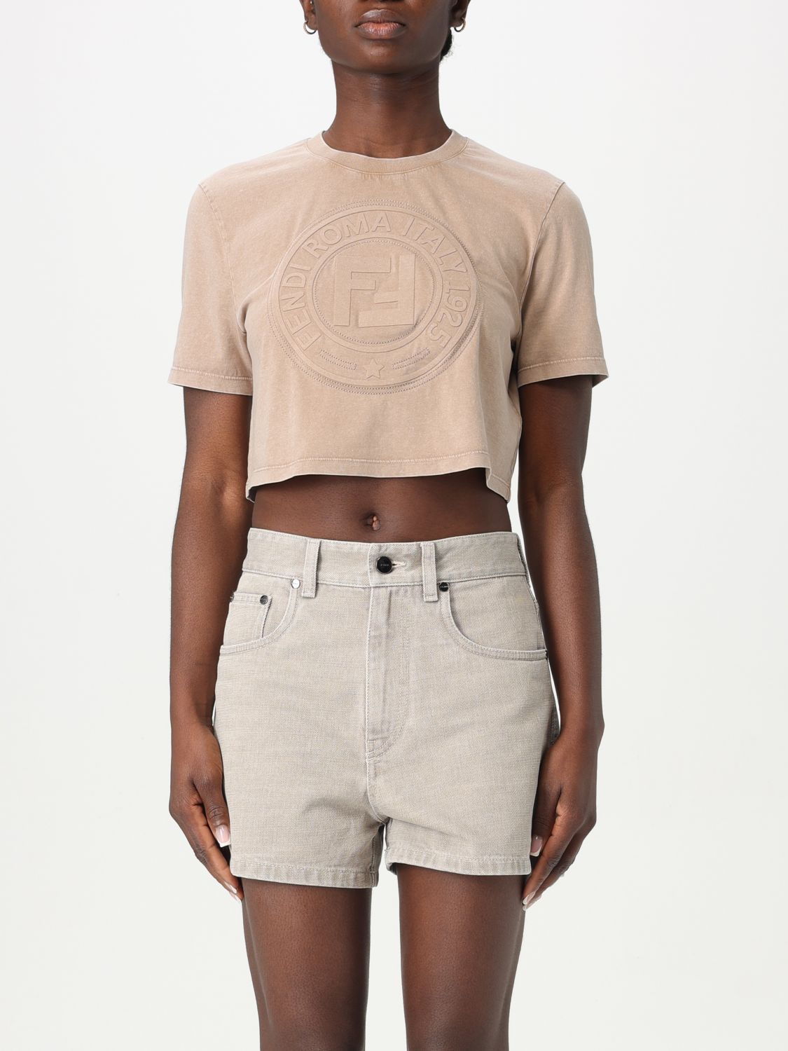 Fendi T Shirt Woman Beige