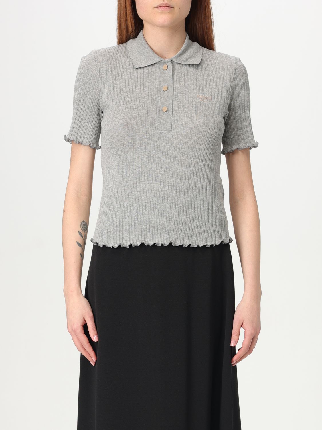 Fendi Polo Shirt Woman Grey