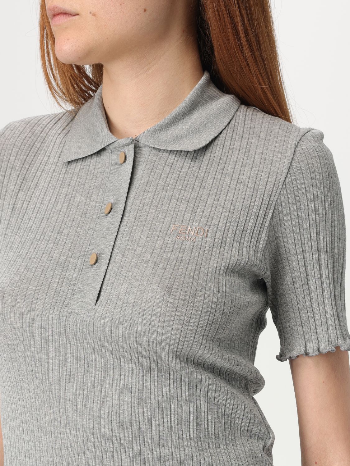 Fendi Polo Shirt Woman Grey